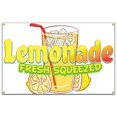 thumbnail image 1 of SignMission 48 Po Bannière Fraîchement Pressée de Limonade avec Support de Concession Camion de Nourriture Simple Face, 1 of 1