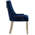 thumbnail image 2 of Modern Contemporary Urban Design Dining Kitchen Room Side Chair, Set of Two, Velvet Fabric Wood, Navy Blue, 2 of 5