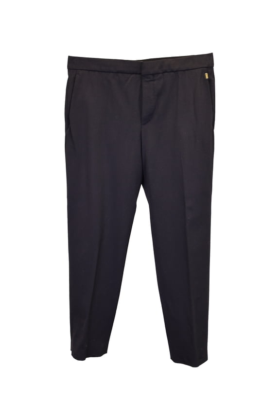 Pre-Owned Chloe Straight-Leg Trousers in Black Virgin Wool