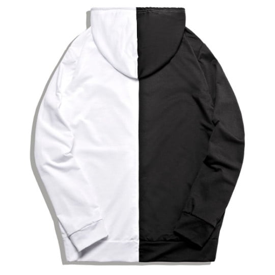 Adidas half black half white hoodie new arrivals