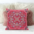 thumbnail image 2 of Amrita Sen Designs  18 x 18 in. Paisley Leaf Geo Broadcloth Indoor & Outdoor Zippered Pillow - Red, Grey & Blue, 2 of 4