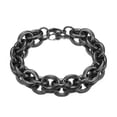 thumbnail image 3 of QQTDFG 11/13/15mm Mens Round Heavy Rolo Chain Link 316L Stainless Steel Bracelet Bangle-Black-13mm-11 inches bracelet, 3 of 7