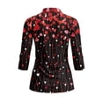 thumbnail image 3 of Uorisanigo Valentine's Day Heart Womens 3/4 Sleeve Golf Shirts Size M Comfortable Polyester Spandex Fabric Athletic Polo Workout Tops Versatile Quick Dry Zip Up Collar Tennis Tops, 3 of 7