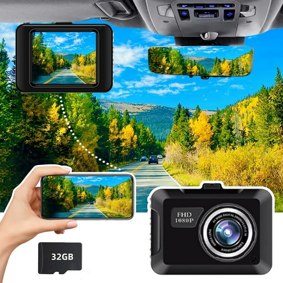 TopLLC Dash Cam 1080P Car Camera 2.0 Inch Mini Screen Car Dash Camera Dashboard Camera Night Vision Include 32GB Card Driving Recorder