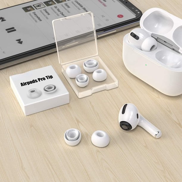 3 Paires Embouts AirPods Pro 1/2 (S/M/L) Avec Kit Nettoyage - Remplacement Avec Trou Réduction Bruit