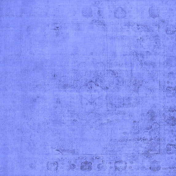 Ahgly Company Indoor Square Oriental Blue Industrial Area Rugs, 3' Square