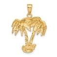 thumbnail image 3 of 14k Yellow Gold Double Palm Trees Pendant Charm, 3 of 4