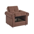 thumbnail image 3 of Ottomanson Convertible Accent Armchair with Hidden Storage, Firm Comfort Seating, Brown, 3 of 5