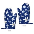thumbnail image 2 of XMXT 2 Pcs Silicone Oven Mitts, Little Daisy Blue Print Thickened Non-Slip BBQ Gloves, Blue, 2 of 9