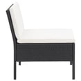 thumbnail image 5 of vidaXL 3 Piece Garden Lounge Set with Cushions Poly Rattan Black, 5 of 5