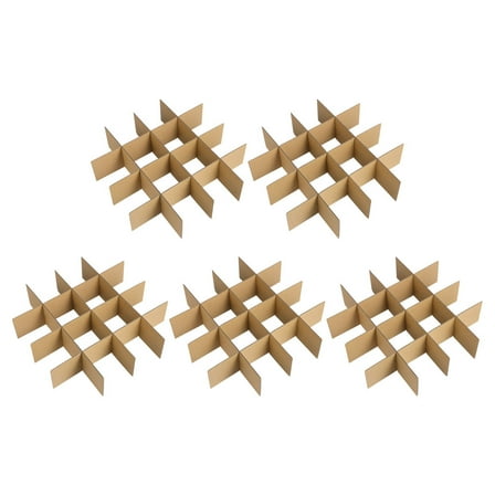 Beaupretty 5Pack Paper Boxes For Moving With Divider For Glassware