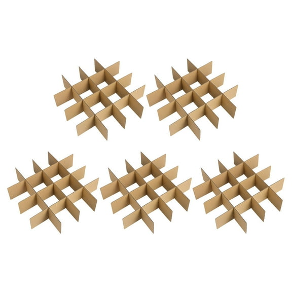 Beaupretty 5Pack Paper Boxes For Moving With Divider For Glassware