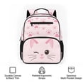 thumbnail image 6 of Jeiento Cute Cat Lightweight Kids Preschool Backpack, Polyester Bookbag with Large Compartment, Multi-Pocket Toddler School Bag for Daycare Travel, Pink, 6 of 7