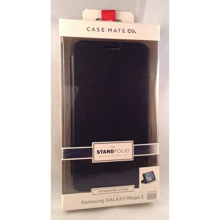 New OEM Case-Mate Samsung Galaxy Mega 2 Black Stand Folio Wallet Flip Cover Case