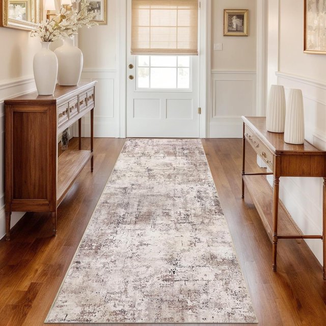 x Area Rug Washable Neutral Rugs for Living Room Thin Low Pile Bedroom Carpet Modern Abstract Carpet Rugs for Living Room Bedroom Entrance(/Camel)