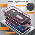 thumbnail image 2 of for iPhone XR Case,iPhone XR Phone Case with Built in Kickstand, Shockproof/Dustproof/Drop Proof Military Grade Protective Cover for iPhone XR 6.1"(Fuchsia/Pink), 2 of 7