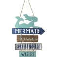 thumbnail image 4 of Ebros Teal Mermaid Wall Decor Sign Mermaid Kisses & Starfish Wishes Plaque 13"H, 4 of 5