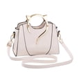 thumbnail image 4 of Bolso bandolera de moda para mujer, impermeable, de piel sintética, ideal para ir de compras. Blanco, 4 of 9