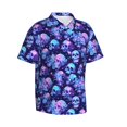thumbnail image 2 of Daiia crystal Skull flower star Hawaiian Shirt for Men Gentle Cotton Regular Short Sleeve Casual-3X-Large, 2 of 9