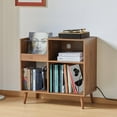 thumbnail image 4 of Weselon Armoire de Rangement pour Disques avec Prise de Courant, Support pour Tourne-Disque, Table pour Tourne-Disque Pouvant Contenir jusqu'à 250 Albums, Étagère d'Exposition pour Tourne-Disque avec Pattes en Bois pour Salon Chambre, Brun Noyer, 4 of 6
