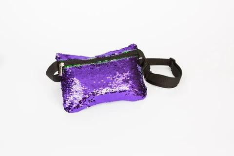 purple sequin fanny pack