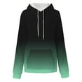 thumbnail image 4 of Tunic Tops for Women Loose Fit Leggings Winter Fall Hooded Long Sleeve Dolman Off the Shoulder Drawstring Gradient Print Leisure Cotton Sweatshirts Hoodies(Light Green,XL), 4 of 5