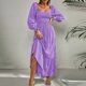 thumbnail image 2 of Vestido de cintura alta con volantes y manga larga con cuello cuadrado y manga larga para mujer Pompotops hdfakjf9870, 2 of 7