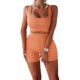 thumbnail image 1 of Toystoory 2 unids/set Jogging ejercicio Fitness mujer chaleco pantalones cortos transpirables Crop Tops pantalones Kit ropa deportiva femenina Uniforme atlético Naranja XL, 1 of 6