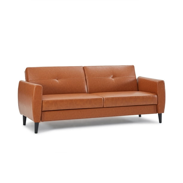 Pu Leather Modern Convertible Sofa Bed With Storage Futon Couch Twin Brown Com Pu Leather Modern Convertible Sofa Bed, Twin Leather Sofa Bed