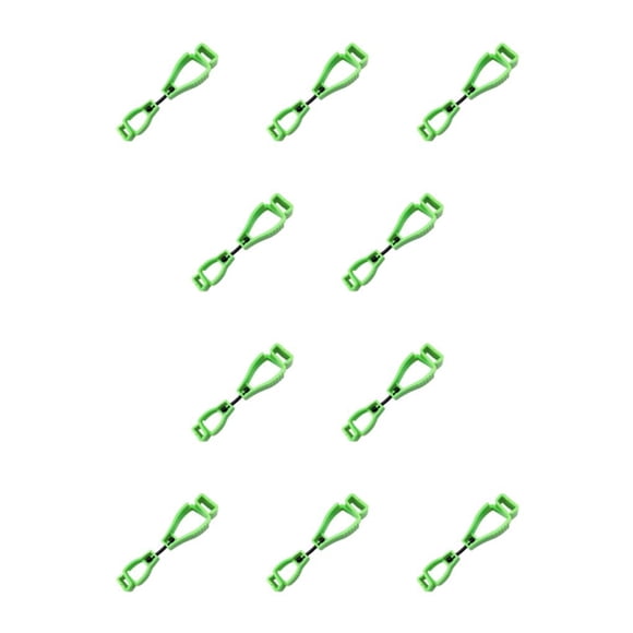 Eigraketly Glove Grabber Clip Multiusos Clips Holder Guantes Keeper con gancho de metal Trabajadores laborales Bomberos Jardines Verde Verde 10piezas