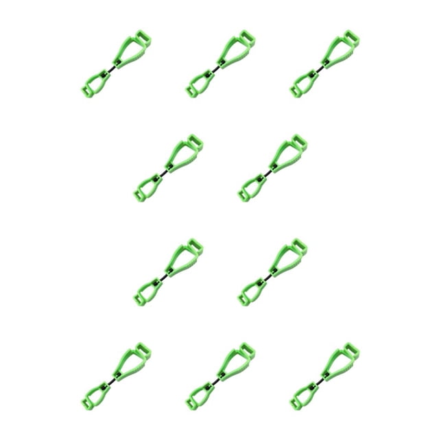 Kenally Glove Grabber Clip Clips antipérdida Plástico Guantes antideslizantes Keeper Bomberos Jardines Sitios de construcción Verde Verde 10piezas