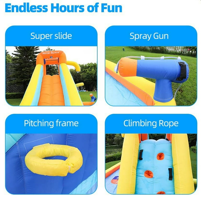 SUGIFT Inflatable Water Slide for Kids with Splash Pool, Climbing