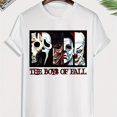 thumbnail image 1 of Scary Pattern Graphic Print Men's Creative Top, Casual Short Sleeve Crew Neck T-shirt, Men's Clothing For Summer Outdoor, 1 of 5