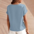 thumbnail image 4 of Itsame Short Shirt Sleeved Tops for Womens New Round Neck T-Shirt Blouses Sky Blue Size S, 4 of 5