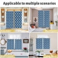 thumbnail image 6 of Blue Moroccon Kitchen Curtains 63 Inch Length, Middle Century Minimalist Rustic Geometric Grommet Top Bedroom Living Room Curtains, Light Filtering Cafe Curtain Drapes 2 Panels Set 84''x63'', 6 of 9