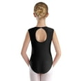 thumbnail image 4 of YiZYiF Kids Girls Glittery Rhinestone Gymnastics Leotard Keyhole Back Mesh Sleeveless Dance Bodysuit Black 6, 4 of 7