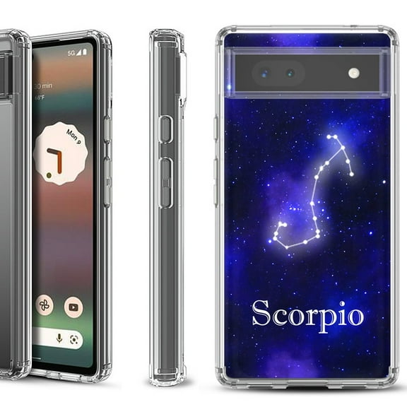 Shockproof Bumper Phone Case for Google Pixel 6a, by OneToughShield ® - Scorpio