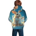 thumbnail image 3 of Bingfone Cute Angel Winged Rabbit Pattern Youth Classic Hoodies Soft Hooded Pullover Sweatshirts for Girls and Boys, 3 of 6
