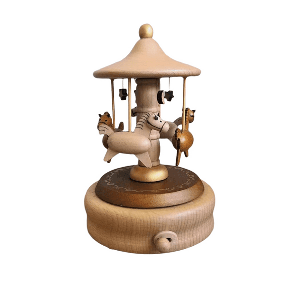 Wooden Music Box, Retro Trojan Music Box, Ornaments Educational Toys, Birthday Gift Home Decoration-Jinjin