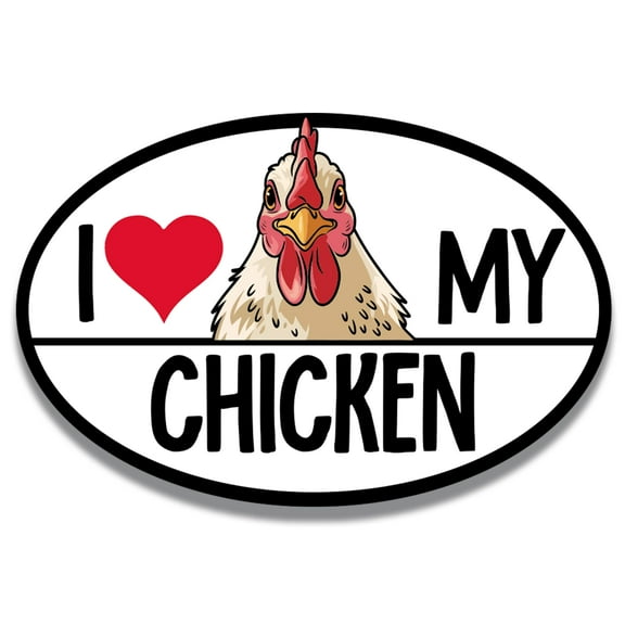 Magnet Me Up I Love My Chicken Car Magnet Decal, Farm Animal, 4x6 Inches