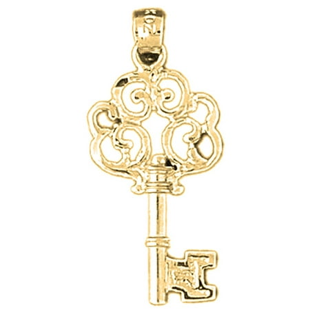 - 10K Yellow Gold Key Pendant - 31 mm