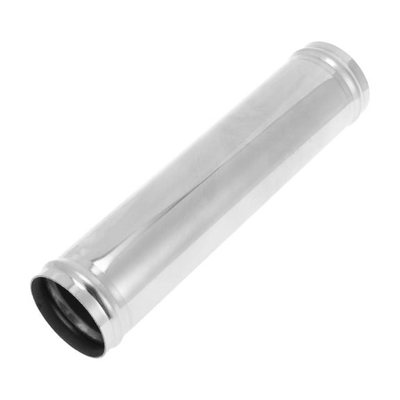 Straight Exhaust Pipe Tube with Bead Roll DIY Custom Car Modified Exhaust Pipe Tubing Piping 2.25" OD 10" End Length T304 Stainless Steel Silver Tone