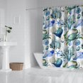 thumbnail image 2 of Underwater Marine Creatures Shower Curtain 72x84in, Ocean Coral Reef and Seahorse Decor, Quick-Dry Nautical Beach Theme with Hooks, 2 of 4