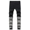 thumbnail image 6 of dzxyzu Slim Fashion Men's Ripped Straight Pants Holes Stretchy Jeans Gradient Irregular Buttons Zippers Tapered Denim Trousers, 6 of 9