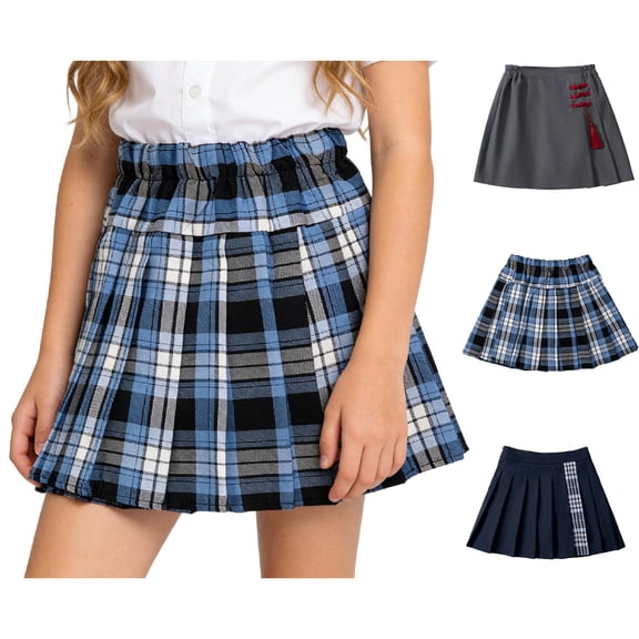 XINXIAOO Girls Pleated Skirt Skirt School A-Line Mini Outfit Girls Blue Skirts Size 9-10 Years