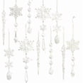 thumbnail image 4 of Juego de 10 Adornos Navideños de Cristal Acrílico: Copos de Nieve Brillantes y Carámbanos para Árboles y Candelabros, 4 of 5