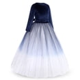 thumbnail image 2 of IBTOM CASTLE Flower Girl Velvet Floral Gradient Sequins Dress for Kids Wedding Bridesmaid Pageant Communion Formal Princess Puffy Gown 3-4 Years Dark Blue Sequins, 2 of 8