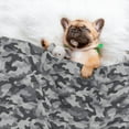thumbnail image 2 of Dog Blanket Grey Camouflage Print Soft Dog Blankets for Small Medium Dogs Pet Cat Puppy Blanket Mat Cover, 2 of 7