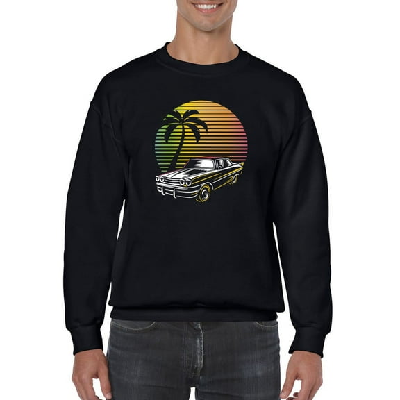 Mustang, Palm And The Sun Sweatshirt Men -GoatDeals Designs, Male Large