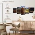 thumbnail image 5 of Elephant Stock Enchanted Lake Wall Art - Horizontal Multi Panel Canvas - Living Room Wall Decor - Nature Multi Panel - Blue And Beige Decor - 74" x 34", 5 of 8